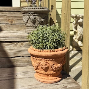 VINTAGE ANGEL PLANTER (4 Color Options): Durable Solid Stone Flower Pot. Classic Home & Garden Decor. Sealed for Outdoors. Handcrafted U.S.A