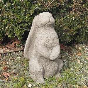 VINTAGE ENGLISH HARE (4 Color Options): Durable Solid Stone Statue. Unique Home Decor Garden Accent. Sealed for Outdoors. Handcrafted U.S.A