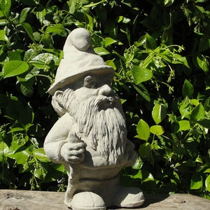 VINTAGE WOODLAND GNOME (8 Color Options): Solid Durable Stone w Aged Texture. Perfect Home Design, Sealed for Outdoors. Handcrafted in U.S.A