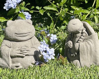 ORIGINAL MEDITATING ANIMALS (6 Style Options): Solid Stone Inspirational Amusing Sculptures. Perfect Home Garden Gift. Handcrafted in U.S.A