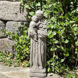 VINTAGE SAINT ANTHONY (Premium Color Options): Durable Solid Stone Statue. Unique Home Decor Garden Accent. Outdoor Safe! Handcrafted U.S.A