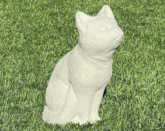 BIRD WATCHING CAT (4 Color Options): Durable Solid Stone Statue. Unique Home Decor Garden Art Gift . Sealed for Outdoors. Handcrafted U.S.A
