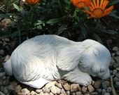 SLEEPING BUNNY STATUE (4 Color Options) Solid Stone Sculpture. Sealed for Outdoor Use. Perfect Home Décor Garden Gift. Handcrafted in U.S.A