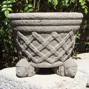 BUDDHA POT FEET Set/3: Elevate Planters. Solid Stone Potfeet. Garden Decor. Handcrafted U.S.A.