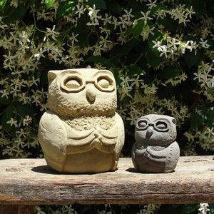 ZEN MEDITATING OWL (Size & Color Options): Solid Stone Original Buddha Animal Sculpture. Home Décor and Outdoor Safe. Handcrafted in U.S.A