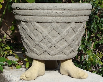 FEET POT FEET (Set/2): Color Choice + Buy Multiples & Save. Elevate Planters w/ Solid Stone Outdoor Safe Garden Décor. Handcrafted in U.S.A