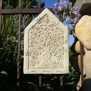 MOTHER EARTH TABLET (Premium Color Options): Solid Stone Tree of Life Inspirational Plaque. Home Design, Outdoor Safe. Handcrafted in U.S.A