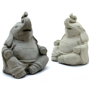 GANESH ELEPHANT STATUE (4 Color Options): Solid Durable Stone Sculpture. Perfect Home Design & Sealed for Outdoor Use. Handcrafted U.S.A