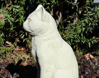 VINTAGE SITTING CAT (4 Color Options): High Quality Solid Durable Stone. Perfect Home Design, Sealed for Outdoor Use. Handcrafted in U.S.A