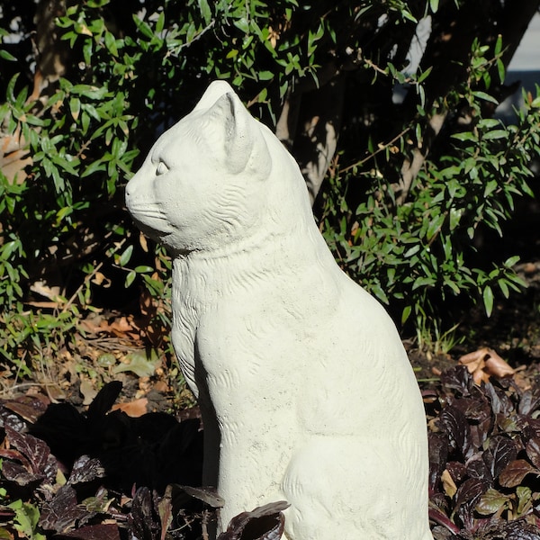 VINTAGE SITTING CAT (4 Color Options): High Quality Solid Durable Stone. Perfect Home Design, Sealed for Outdoor Use. Handcrafted in U.S.A