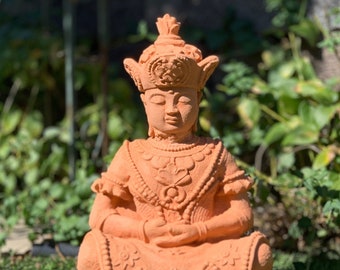 VINTAGE ORNATE BUDDHA (4 Color Options): Large Quality Solid Durable Stone Statue. Home Design, Sealed for Outdoor Use. Handcrafted in U.S.A