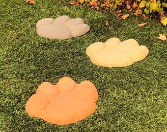 PAW STEPPING STONES (Color/Set Options): Solid Durable Dense Concrete Pavers. Integrated Color, Sealed for Outdoor Use. Handcrafted in U.S.A