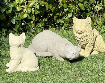 SECOND: CAT STATUES (Choose Style & Save 25-50%) Solid Stone, Slightly Damaged, Greatly Reduced. Lousy Gift but Perfect for Your Garden.