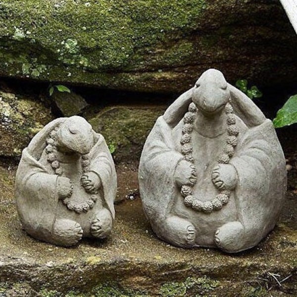 ZEN MEDITATING TURTLES (Size & Color Options): Solid Stone Inspirational Sculpture. Home Garden Gift. Outdoor Safe. Handcrafted in U.S.A