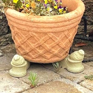 BIRD POT FEET Set/3: Elevate Planters. Solid Stone Potfeet. Garden Decor. Handcrafted U.S.A.