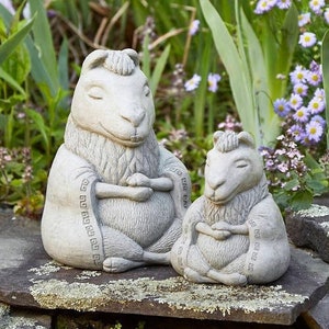 ZEN MEDITATING LLAMA (Size/Color Options): Solid Stone Inspirational Sculpture. Perfect Home Garden Gift. Outdoor Safe. Handcrafted in U.S.A