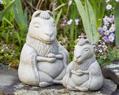 ZEN MEDITATING LLAMAS (Choice Size Color) Solid Stone Inspiring Sculptures. Perfect Home Garden Gift. Outdoor Safe. Handcrafted in U.S.A