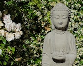TALL SHAKYAMUNI BUDDHA (Choice of Color) Solid Stone Ornate Statue. Original Home Garden Sculpture by Michael Gentilucci. Made in the U.S.A