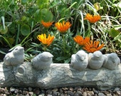 BIRDS ON A BRANCH Original Garden Sculpture by Michael Gentilucci. Solid Durable Stone. Sealed for Outdoor Use. Handcrafted in U.S.A