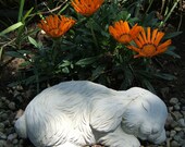 SLEEPING BUNNY STATUE Cute as a Button Solid Stone Rabbit Figurine. Perfect Home Decor or Garden Gift. 100 Outdoor Safe. Handcrafted U.S.A