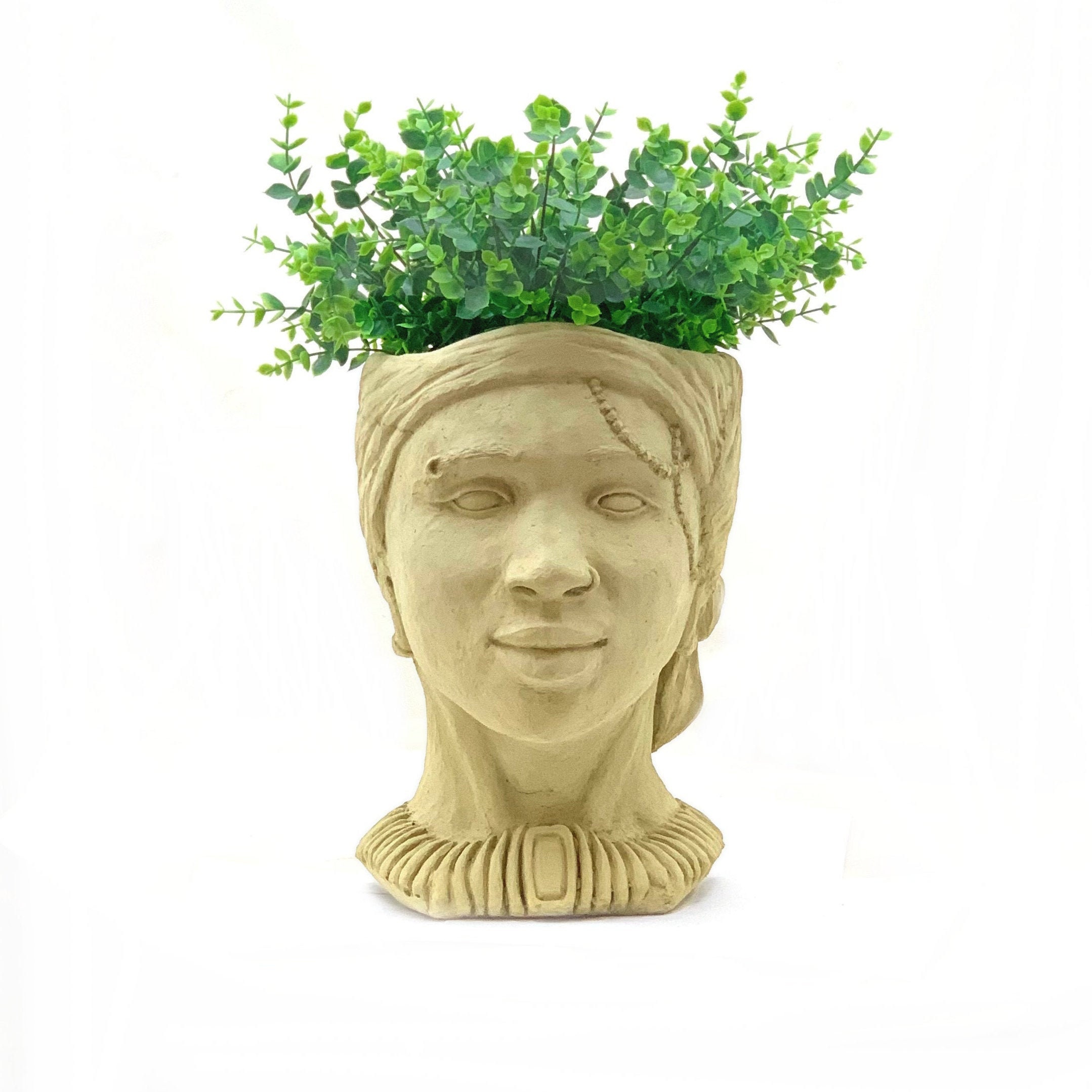 AFRICAN HEAD PLANTER Choice of Color Large Solid Stone Etsy