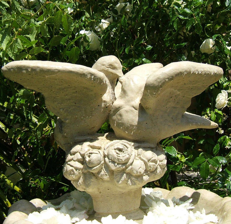 VINTAGE LOVEBIRDS STATUE Solid Durable Stone Garden Wedding Etsy