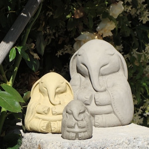 ZEN MEDITATING ELEPHANT Size & Color Options: Solid Stone Inspirational Statue. Perfect Home Design, Outdoor Safe. Handcrafted in U.S.A image 2