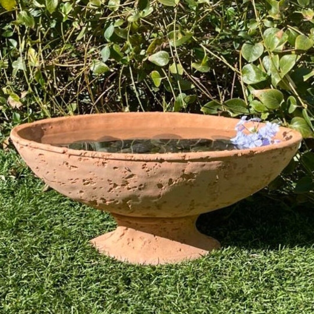 VINTAGE OVAL BIRDBATH 4 Color Options Solid Stone Durable Etsy