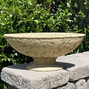 VINTAGE OVAL BIRDBATH (4 Color Options): Solid Stone Durable Container. Sealed for Outdoor Use & Holds Water or Plants. Handcrafted in U.S.A