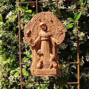 FRANCIS PEACE PLAQUE: Solid Stone Wall Hanging. Home & Garden Decor. Handcrafted U.S.A.