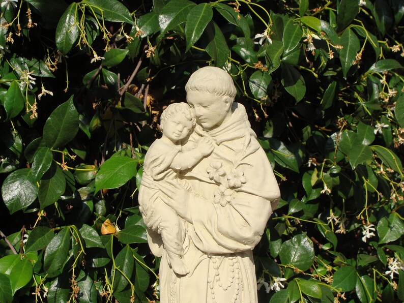 Saint Anthony Statue Solid Stone Vintage Catholic St Frances Etsy