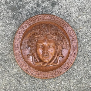 VINTAGE MEDUSA TABLET (Color & Finish Options): Solid Stone Wall Hanging. Perfect Home Design and Outdoor Safe. Handcrafted in U.S.A