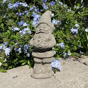 VINTAGE FLOWER GNOME (4 Color Options): Durable Solid Stone Statue. Unique Home Decor Garden Accent. Sealed for Outdoors. Handcrafted U.S.A