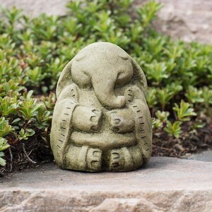 ZEN MEDITATING ELEPHANT Size & Color Options: Solid Stone Inspirational Statue. Perfect Home Design, Outdoor Safe. Handcrafted in U.S.A image 3