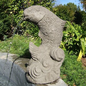 Pond Spitter, Ceramic Carp Fish Fountain Spitter, 4.7x3.9x8.7 Vintage Pond Statues, Spitters For Small Ponds Patio Deck And HomePond