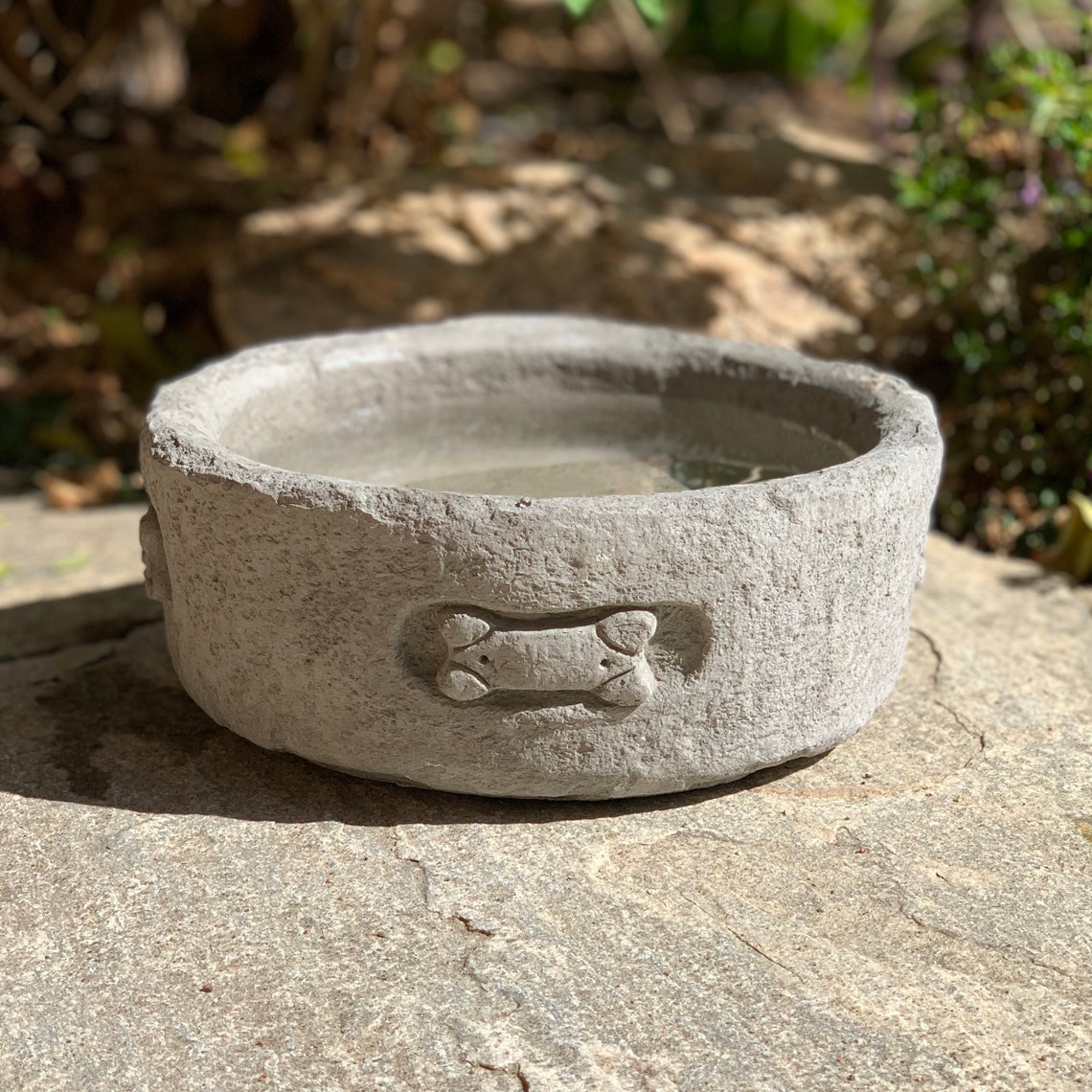 OUTDOOR PET BOWL Choose Style Size & Color Solid Stone Pet Etsy