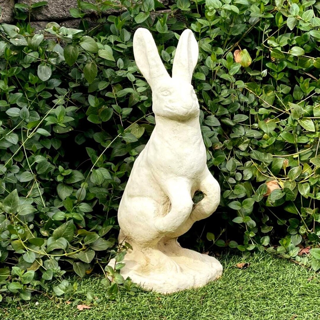 Rustic Jacks Statue X-LARGE ENGLISH JACKRABBIT: Solid Stone Sealed Vintage Statue ...