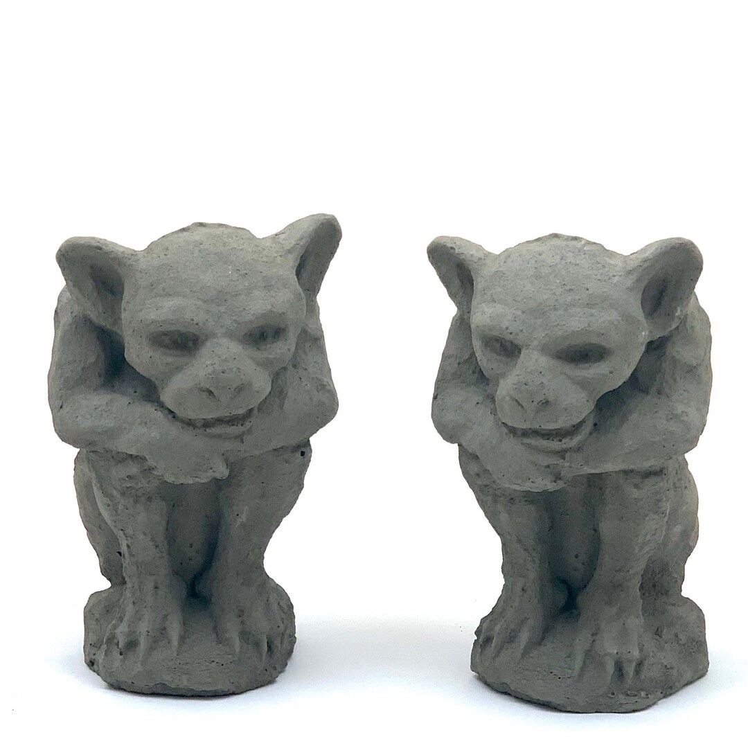 VINTAGE SITTING GARGOYLE candle Holder Option Solid Stone Etsy