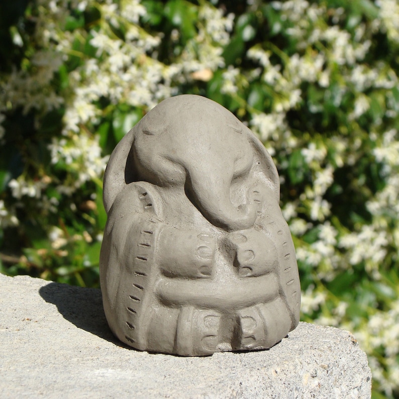 ZEN MEDITATING ELEPHANT Size & Color Options: Solid Stone Inspirational Statue. Perfect Home Design, Outdoor Safe. Handcrafted in U.S.A image 4