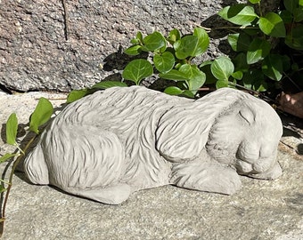 SLEEPING BUNNY STATUE (4 Color Options): Solid Stone Sculpture. Perfect Home Décor Garden Gift. Sealed for Outdoor Use. Handcrafted in U.S.A