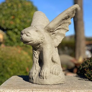 VINTAGE WINGED GARGOYLE (Color Options): Durable Solid Stone Statue. Unique Home Decor Garden Accent. Sealed for Outdoors. Handcrafted U.S.A