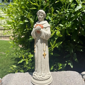 SAINT ANTHONY Finder of LOVE (Premium Color Options): Solid Stone Catholic Statue. Home Garden Gift Décor. Outdoor Safe. Handcrafted U.S.A