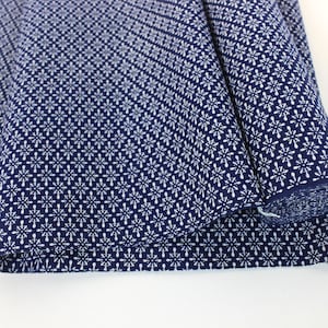 Vintage Japanese. Yukata Bolt. Blue and White. Geometric Cotton. Japanese Cotton. Geometric Fabric. Japanese Indigo. Indigo Cotton. 2087 image 1