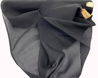 Japanese Silk. Kimono Fabric. Black Silk. Sheer Black Fabric. Black Silk with Kamon. Kimono Silk. Japanese Fabric