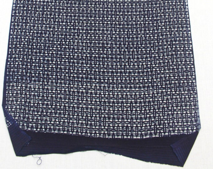 Japanese Artisan Cotton. Vintage Yukata Bolt. Blue Indigo and Gray layered Abstract Modern. Katazome Batik (Ref: 1452)