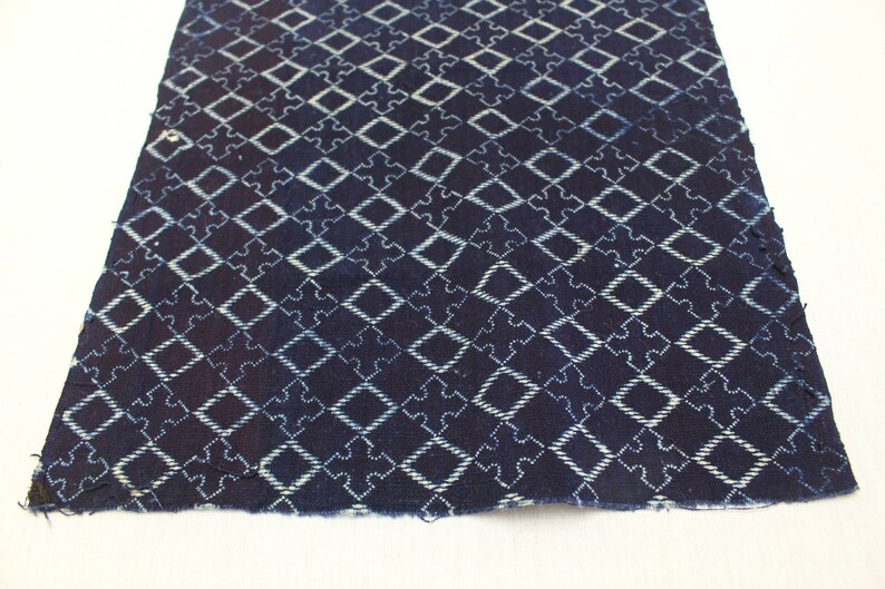 Japanese Katazome. Indigo Dyed Textile. Japanese Indigo. Stenciled Cotton. Japanese Fabric. Vintage Indigo. Quilting Cotton. Antique Cotton. image 5