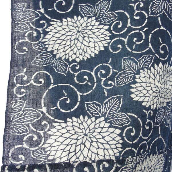 Japanese Indigo Katazome Cotton. Antique, Taisho Era (early 1900s) (Ref: CF029)