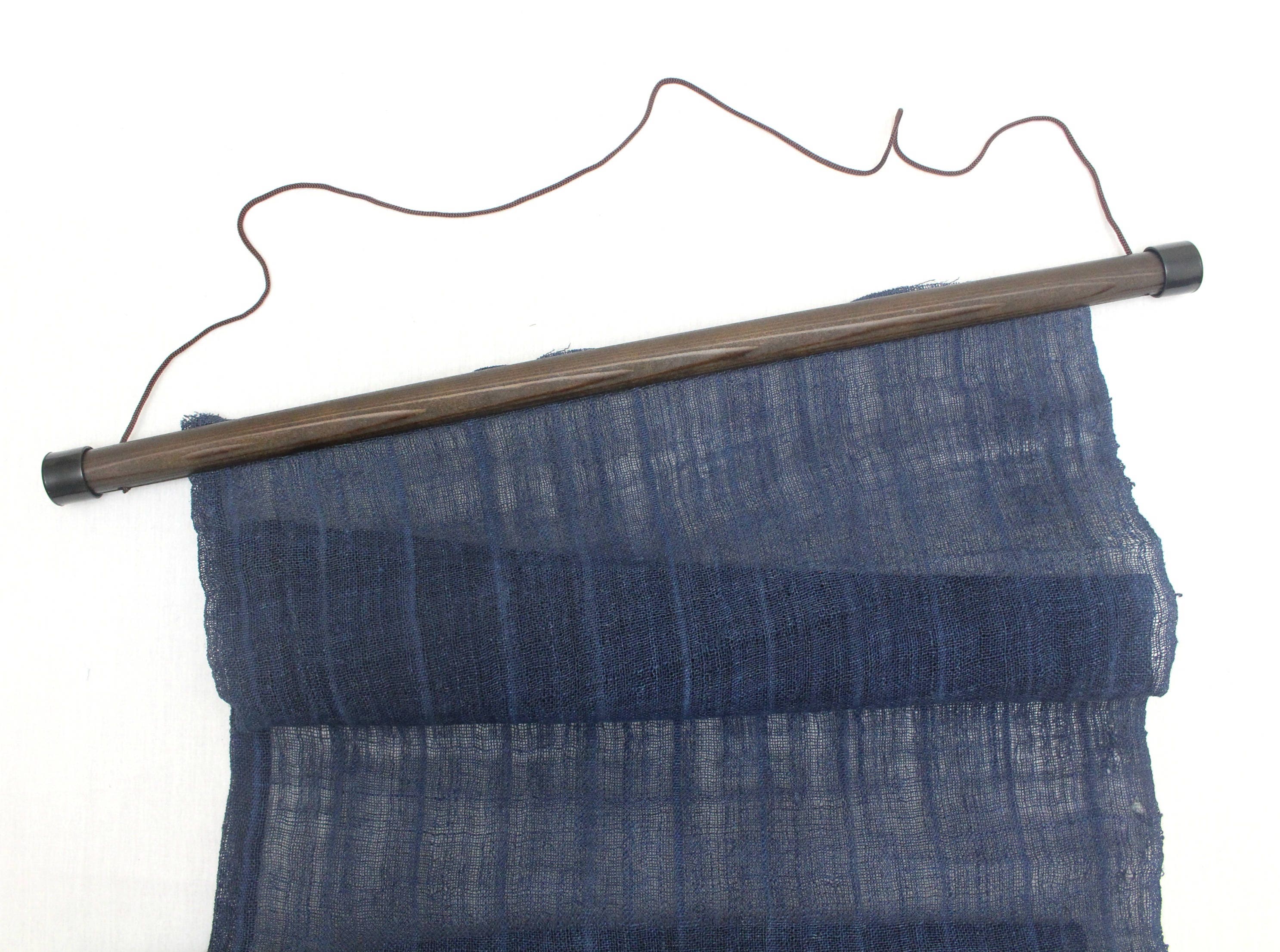 WIDE Japanese Textile Display Hanger. Wooden Fabric Scroll. Wall