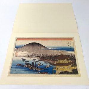 Utagawa Hiroshige. Famous Places in Kyoto. Kinkakuji. The Golden Pavilion. Japanese Ukiyo-E. Reproduction Japanese Art Print. image 3
