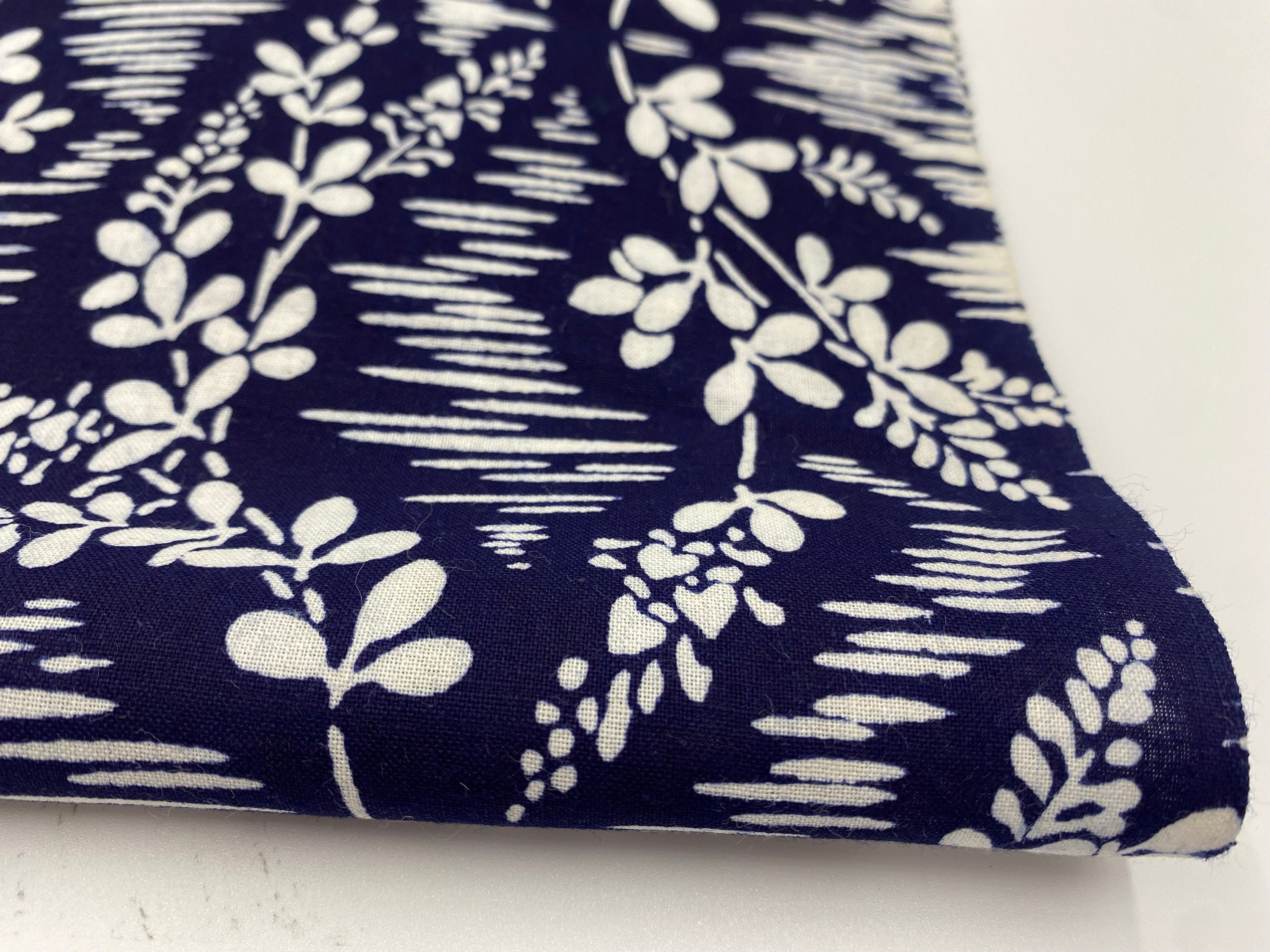 Japanese Cotton. Yukata Cotton. Vintage Japanese. Blue and White Cotton ...